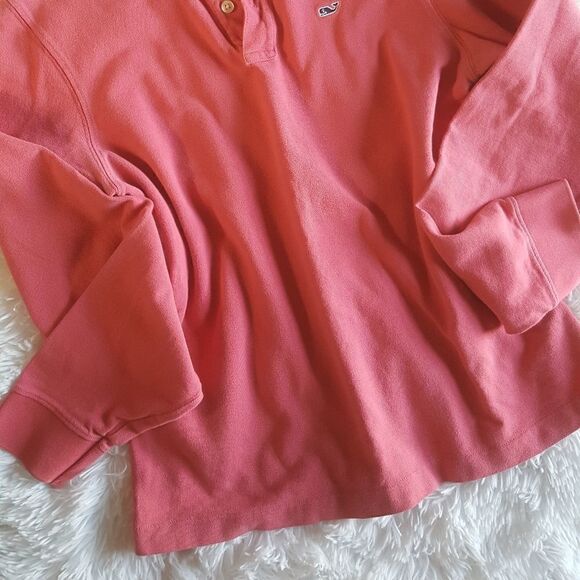 Vinyard Vines Pink Long Sleeve Polo Shirt Kids Size Large 16 - Picture 2 of 7